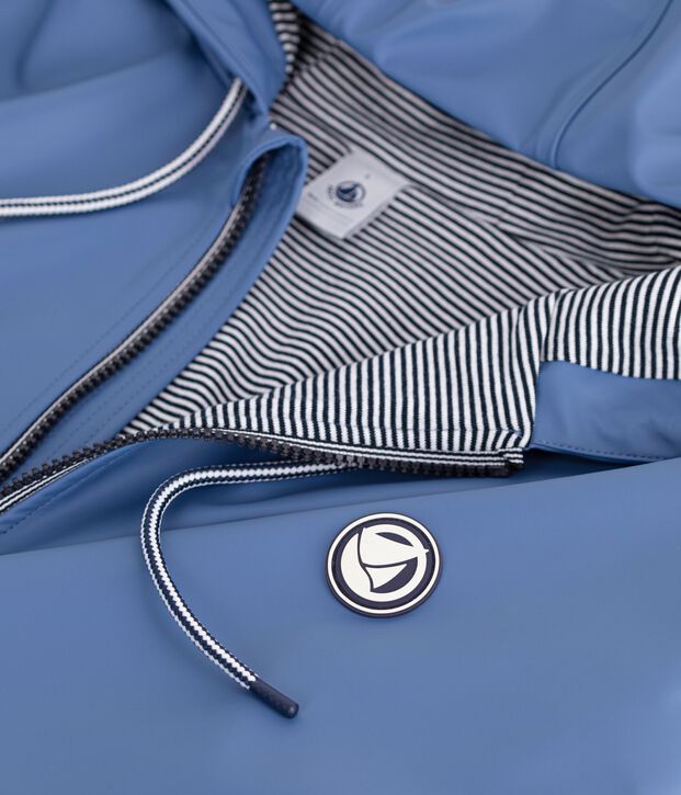 Women's short raincoat blue