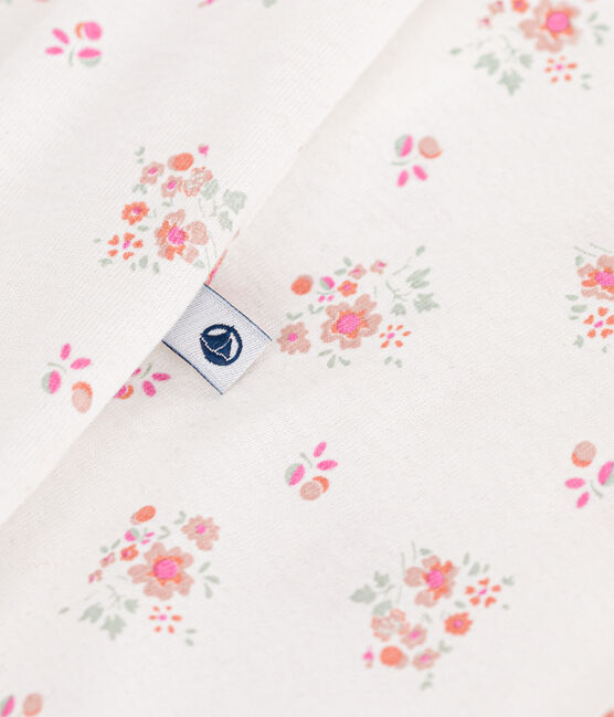 Babies' floral print cotton pyjama suit MARSHMALLOW white/MULTICO white