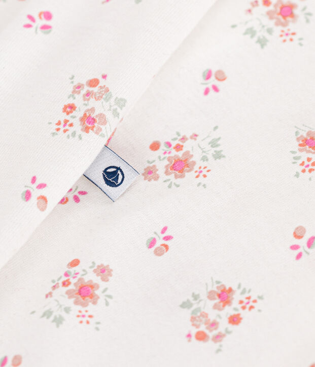 Babies' floral print cotton pyjama suit white/multicolor