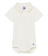 Baby boys' plain bodysuit with polo shirt collar