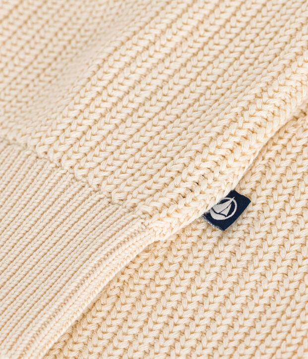 Women's Fisherman's Rib Cotton Cardigan Ecru