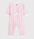Babies' Long Pink Brushed Terry Jumpsuit