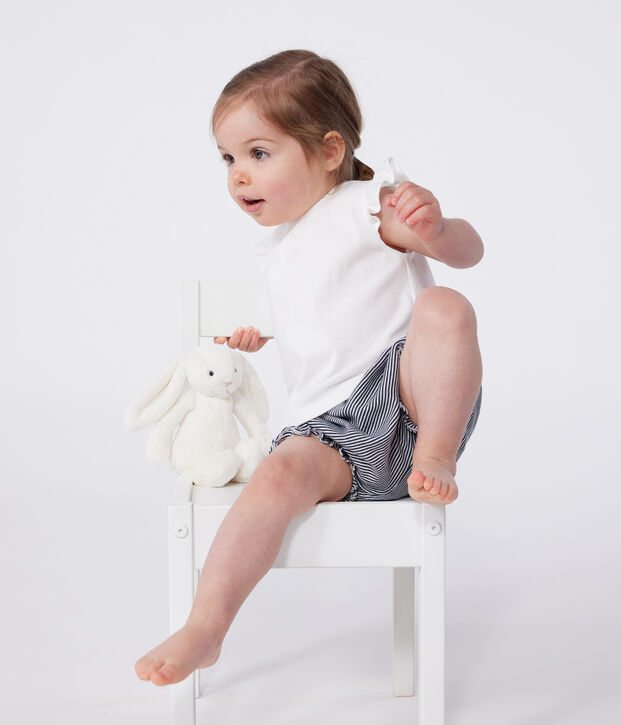 Babies' sleeveless cotton blouse white