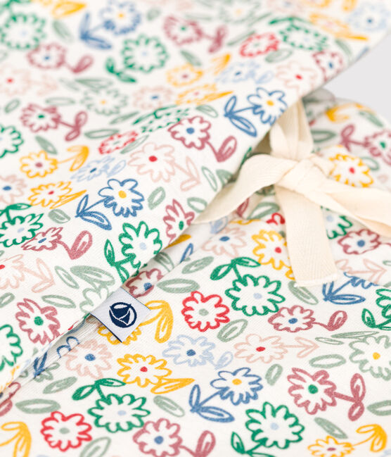 Women's floral print cotton pyjamas MARSHMALLOW white/MULTICO white