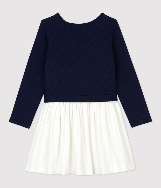 Girls' Long-Sleeved Tube Knit Dress blue/multicolor