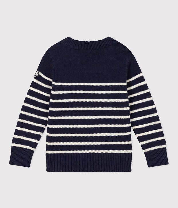 Unisex Children's Wool/Cotton Jumper blue/white