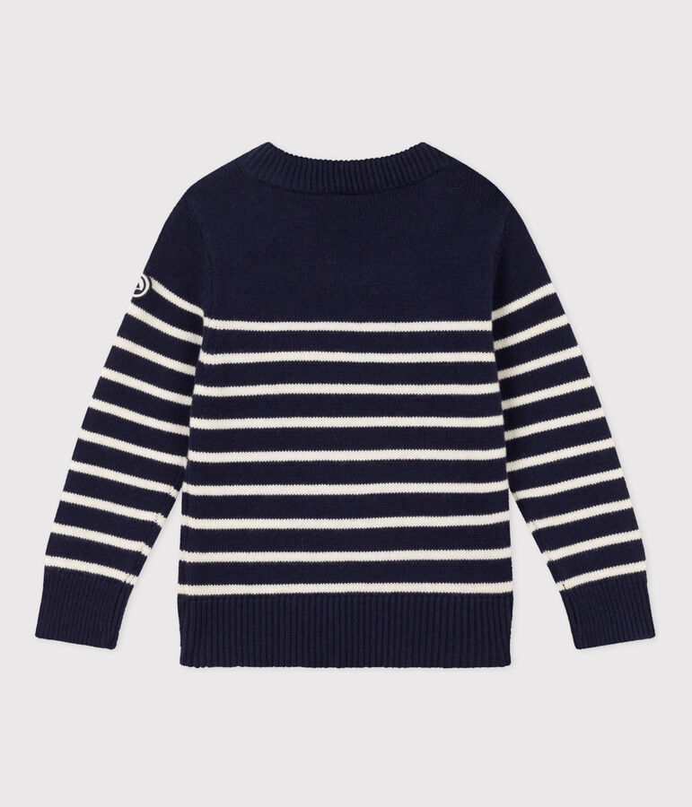Unisex Children's Wool/Cotton Jumper blue/white