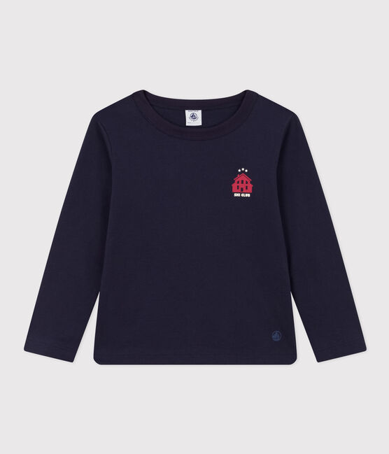 Children's unisex long-sleeved cotton T-shirt SMOKING blue