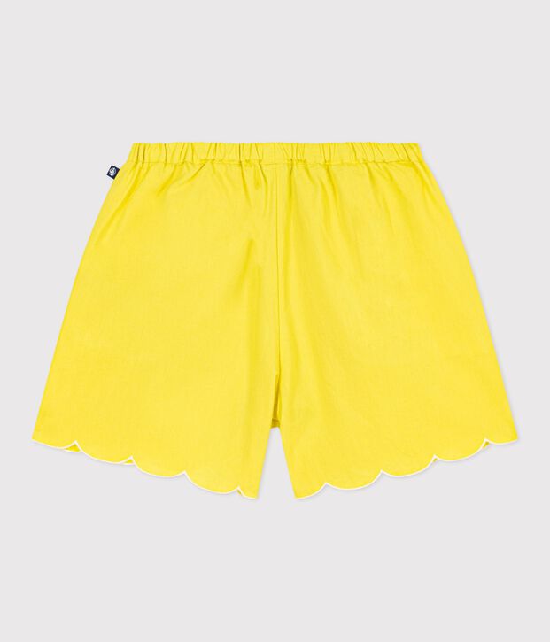 Children's plain cotton shorts yellow