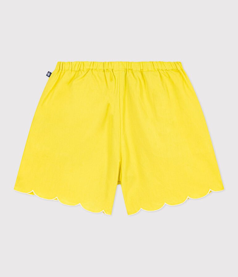 Children's plain cotton shorts yellow