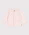 Babies' cotton cardigan in a decorative stitch FLEUR pink