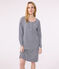 Women's stripy cotton nightdress SMOKING blue/MARSHMALLOW white