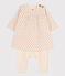 Babies' Patterned Cotton Tube Knit Dress with Leggings AVALANCHE white/MULTICO