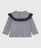 Baby girl's long-sleeved blouse SMOKING blue/MARSHMALLOW white