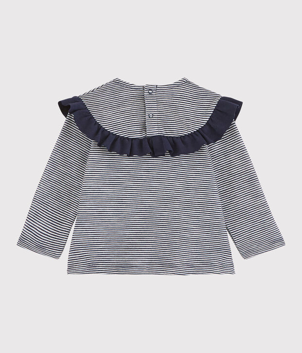 Baby girl's long-sleeved blouse blue/white