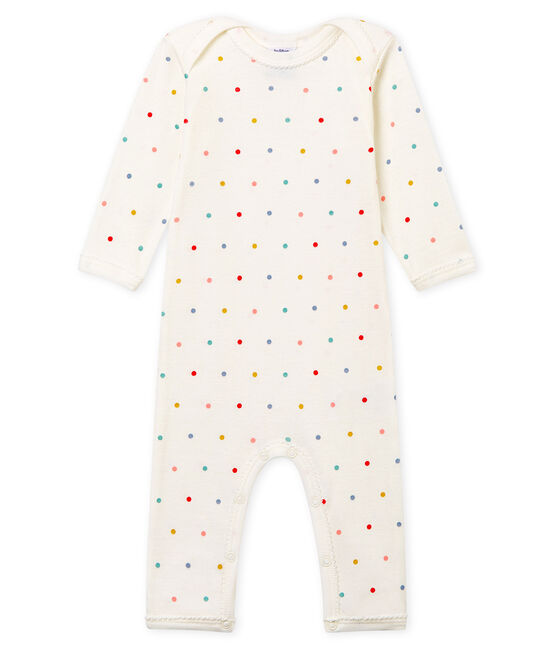 Baby Girls' Ribbed Long-Legged Bodysuit MARSHMALLOW white/MULTICO white