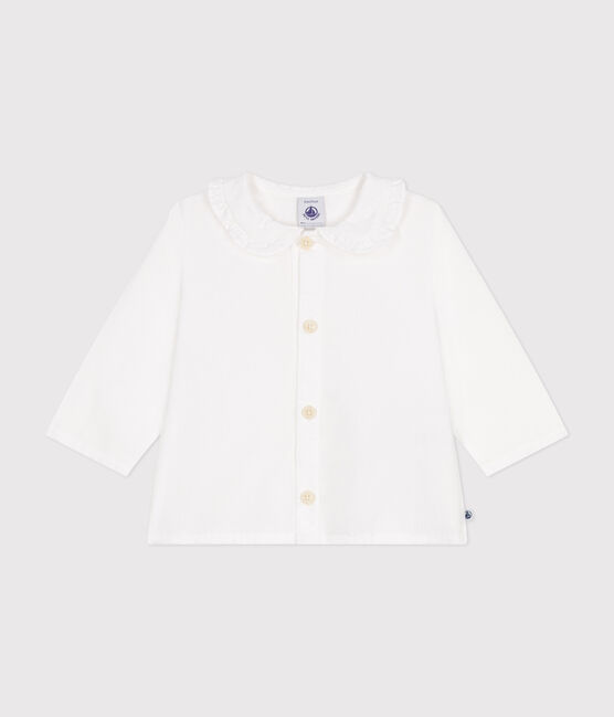 Babies' cotton pique blouse ECUME white