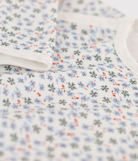 Babies' Fleece Patterned Sleepsuit MARSHMALLOW white/MULTICO white