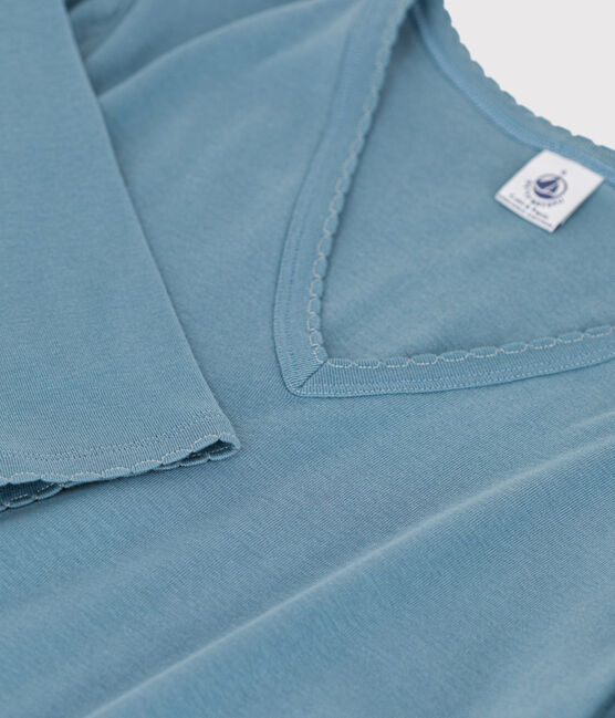 Women's Iconic Organic Cotton T-Shirt With Decorative Stitching ROVER blue