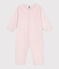 Babies' footless cotton pyjamas with a Peter Pan collar FLEUR pink