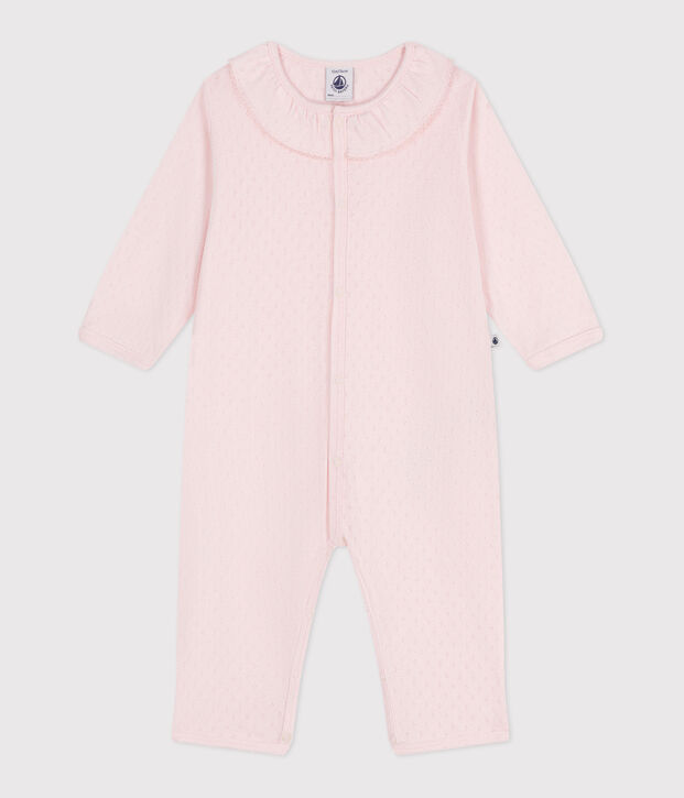 Babies' footless cotton pyjamas with a Peter Pan collar FLEUR