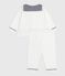 Babies' two-piece pyjamas with a sailor collar MARSHMALLOW white