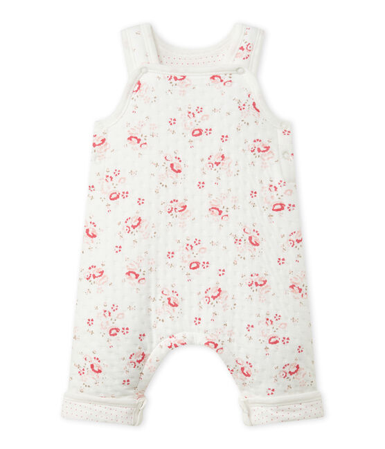 Baby's quilted tube knit overalls LAIT white/MULTICO white