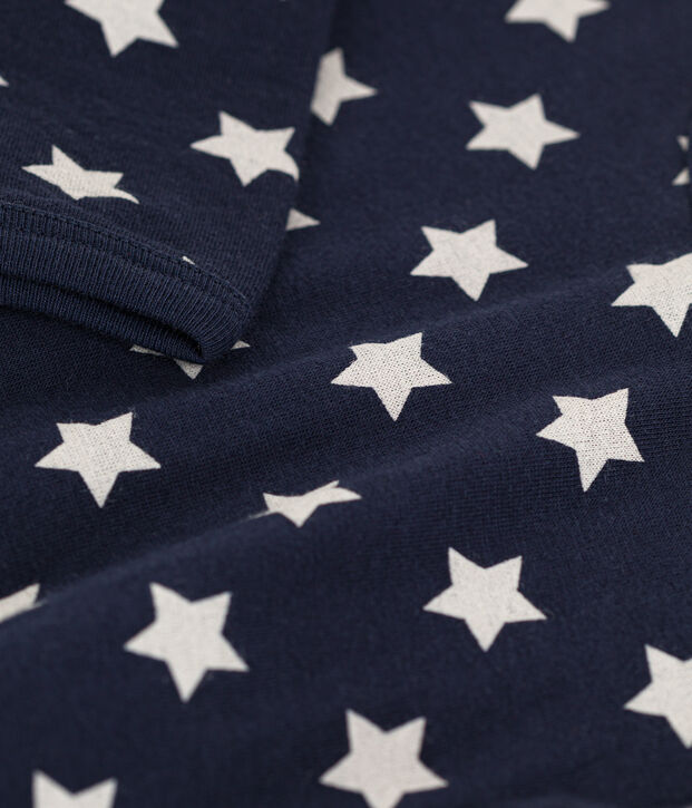 Starry Cotton Sleepsuit blue/white