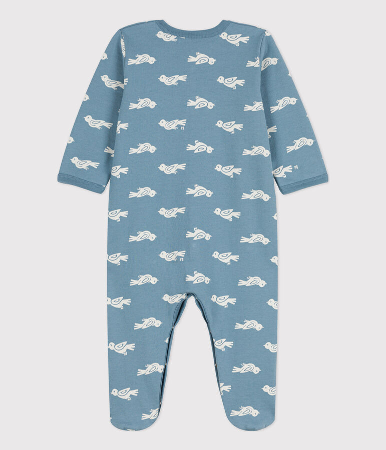 Babies' Fleece Sleepsuit blue/ecru