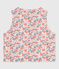 Babies' sleeveless reversible printed cotton cardigan MARSHMALLOW white/JOLI pink