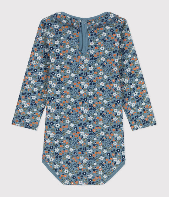 Babies' Long-Sleeved Floral Cotton Bodysuit With Ruff Collar ROVER /MULTICO