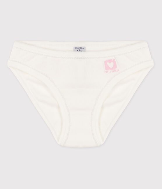 Girls' Cotton Briefs ECUME white