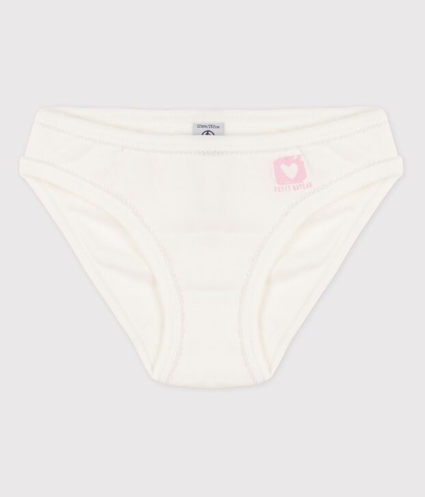 Girls' Cotton Briefs white