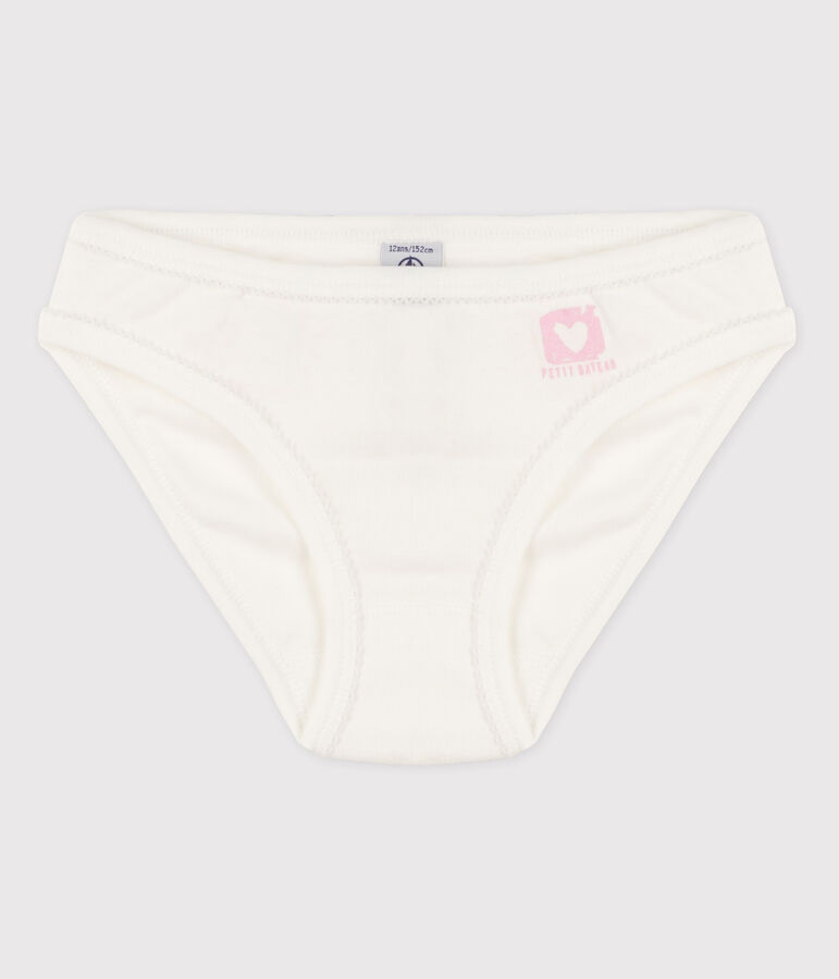 Girls' Cotton Briefs white
