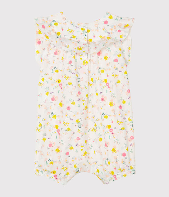 Print playsuit for baby girls MARSHMALLOW white/MULTICO white