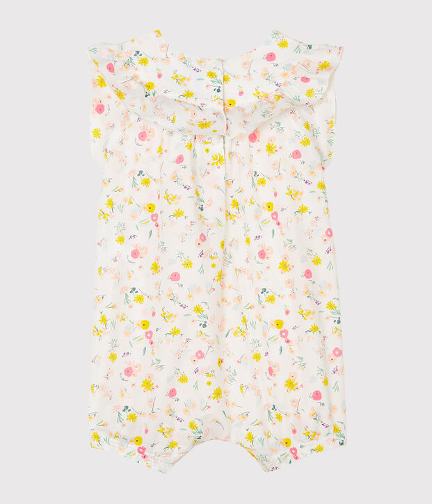 Print playsuit for baby girls white/multicolor