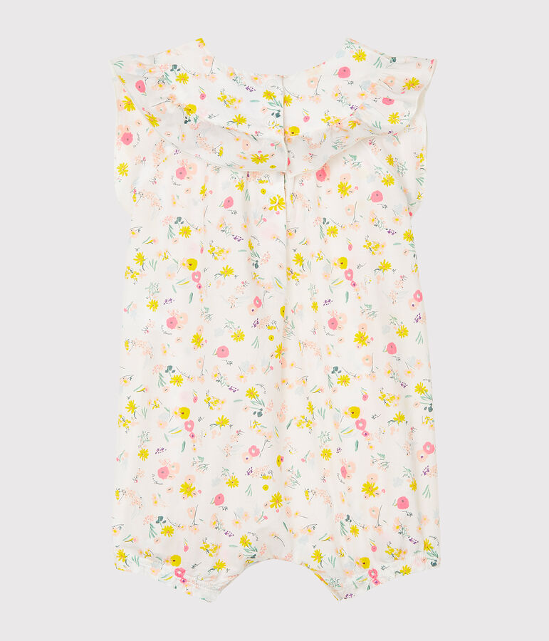 Print playsuit for baby girls white/multicolor