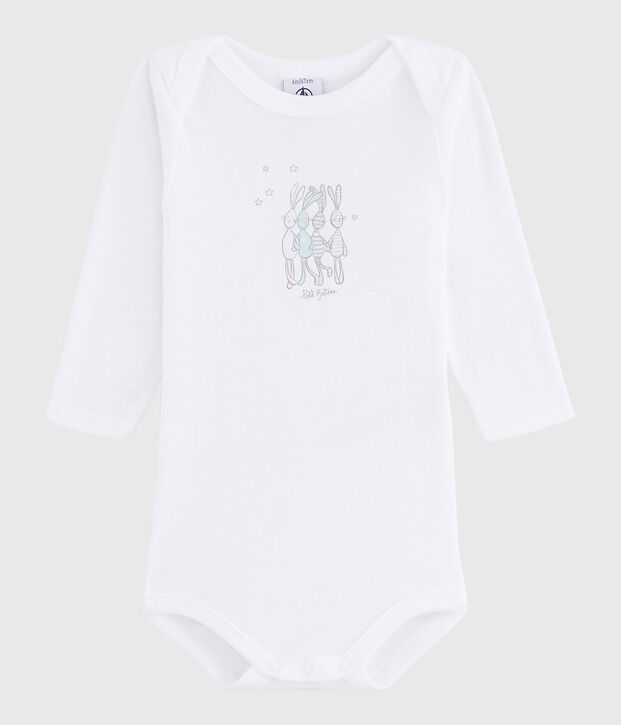 Unisex Babies' Long-Sleeved Bodysuit white