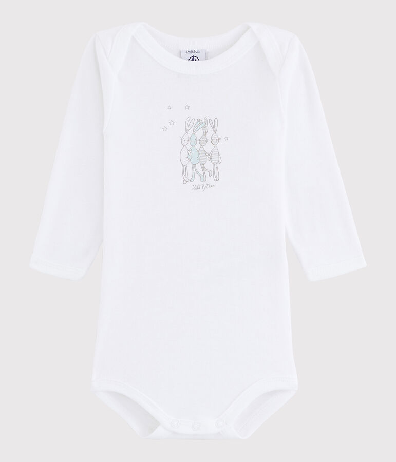 Unisex Babies' Long-Sleeved Bodysuit white