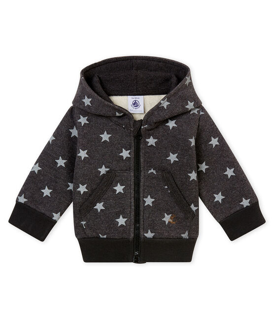 Baby boy's hooded print sweatshirt CITY black/GRIS grey