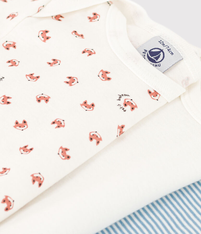 Babies' Long-Sleeved Cotton Bodysuits - 3-Pack multicolor