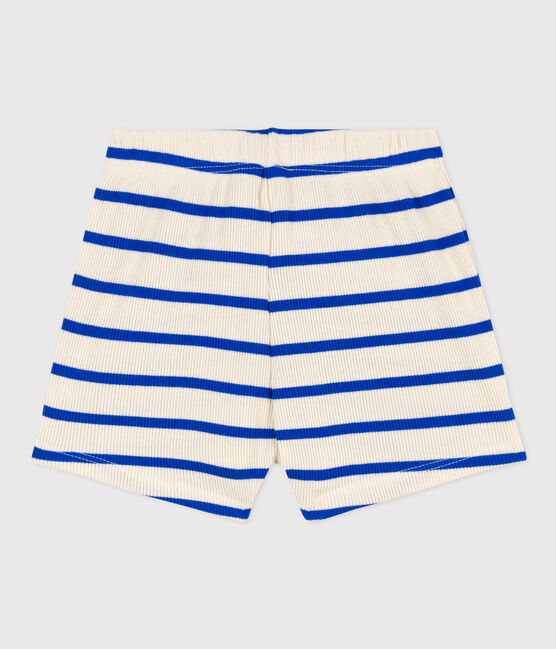 Babies' Striped Rib-Knit Shorts AVALANCHE blue/PERSE white