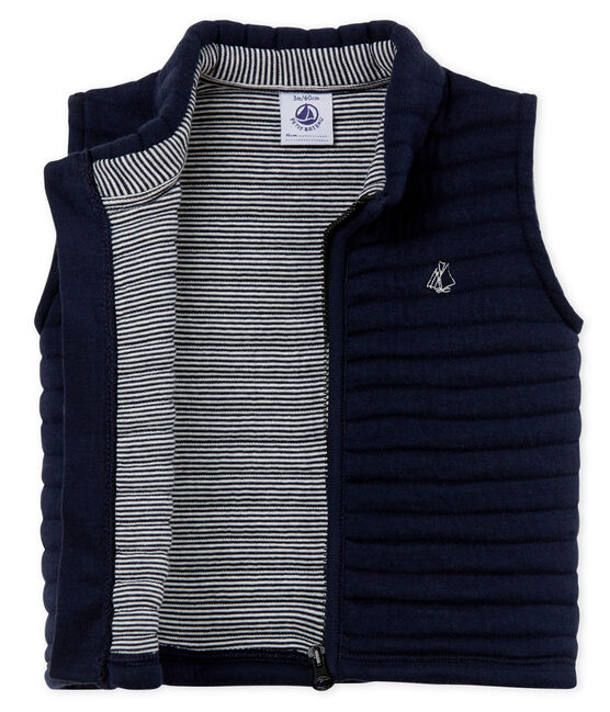 Baby boys' jacket in quilted tube knit SMOKING blue