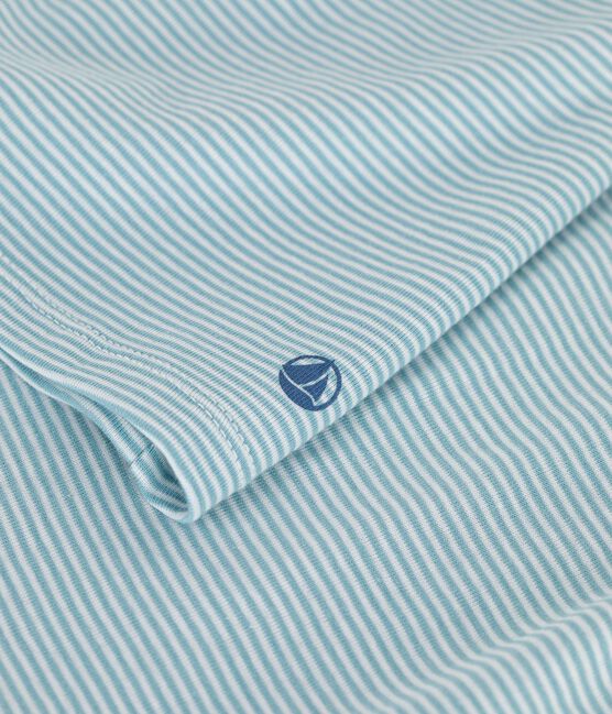 Women's short-sleeved stripy cotton T-shirt MIMI /MARSHMALLOW