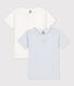 Boys' Pinstriped Short-sleeved Cotton T-Shirt - 2-Piece Set