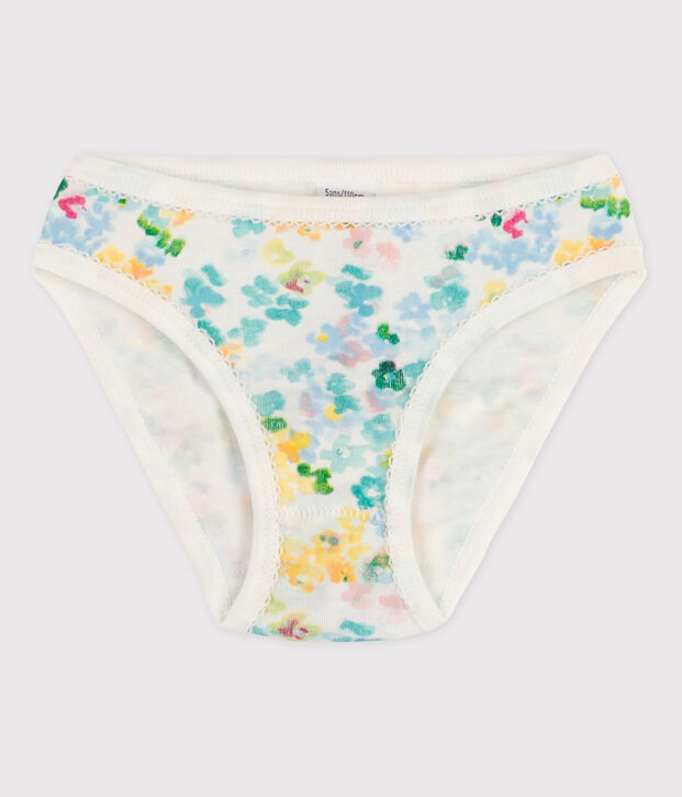 Girls' Cotton Briefs white/green/multicolor