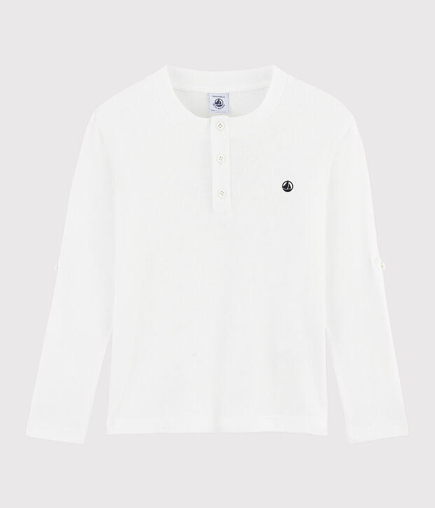 Boys' Cotton and Linen Blend T-Shirt white