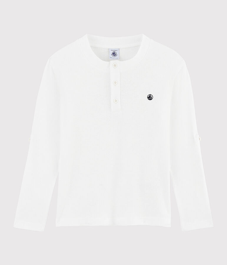 Boys' Cotton and Linen Blend T-Shirt white