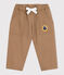 Babies' trousers in plain cotton with a badge, cargo style ROCHE CLAIR beige