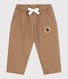 Babies' trousers in plain cotton with a badge, cargo style